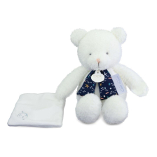 Плюшено мече Doudou Cleir de lune, светещо в тъмното, с кърпичка, 30 см.