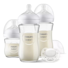 Комплект за новородено Avent Natural Response Бебешки шишета и залъгалка, 0-6+ месеца, стъкло
