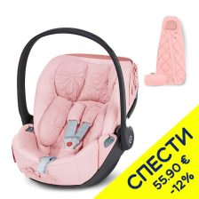 Стол за кола Cybex Cloud T i-Size SIMPLY FLOWERS, 45 – 87 см + Чувалче за стол за кола Snogga Mini 2 Eco, Пакет с отстъпка №230