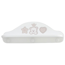 Рафт със закачалки Italbaby BABY RE Осн. цвят бял + декорация Dove Grey