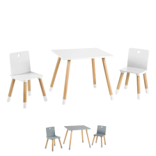 Детска маса със столчета Roba White/Grey
