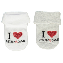 Чорапи Bebetto 2бр. I love Mum and Dad S499