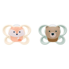 Силиконови залъгалки Nuk Perfect Match Air Лисица/Мече с кутийка, 0-2 м. 2бр