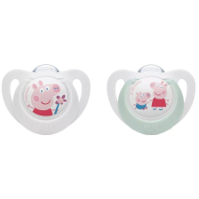 Силиконови залъгалки Nuk Star Peppa Pig с кутийка, 6-18м. 2 бр. 