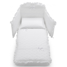 Спален комплект Italbaby MAGNIFIQUE LUX Pony 4ч. 70х130 бял с обиколник