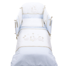 Спален комплект Italbaby SWEET STAR Maxi 5 ч. 100х130 см. Blue с обиколник, с бродерия