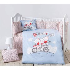 Бебешки спален комплект Kikka Boo Bunnies, с обиколник, 6 части, 70 х 140 см.