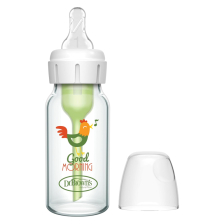 Стъклено бебешко шише Dr.Brown's Natural Flow Anti-Colic Options+ Narrow Neck Rooster, 120 мл.