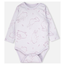 Бебешко боди Bebetto RABBIT AND CARROTS LILAC 12-36м. дълъг ръкав, T4410
