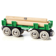 Товарен вагон за дървен материал за детско влакче BRIO World Lumber Loading Wagon