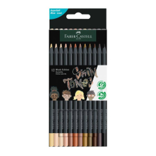 Цветни моливи Faber-Castell Black Edition, телесни нюанси, 12 цвята