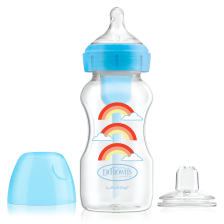 Преходно шише Dr.Brown's Wide-Neck Options+ Blue Rainbows 270ml
