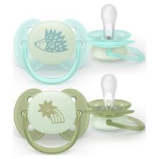 Ортодонтични залъгалки Philips Avent Ultra Soft Night светещи в тъмното 0-6 м. 2 бр.