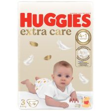  Бебешки пелени HUGGIES Extra Care 3, 6-10 кг, 72 броя 
