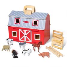 Игрален комплект Melissa and Doug Fold & Go Дървена плевня с животни, 50659