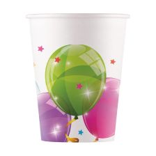 Пластмасови чаши за рожден ден Procos SPARKLING BALLOONS 8 бр. 200 ml