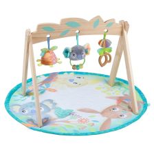 Активна гимнастика с дървена арка Playgro Fauna Friends, с три играчки