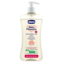 Бебешка мицеларна вода за коса и тяло Chicco Baby Moments, 500 мл.