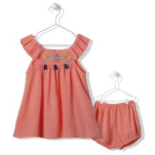 Бебешка рокля Bebetto Festivity Корал, 2ч., 6-12м. K3717