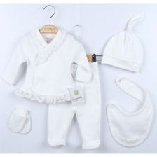 Бебешки комплект за изписване Ciccim Baby Дантела, 5 части, 0-3 м U4746