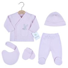 Бебешки комплект за изписване Ciсcim Baby Лилава мишка, 5 части, 0-3м., U4785