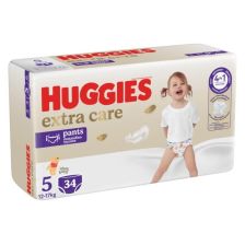 Бебешки пелени гащички HUGGIES Extra Care 5, 12-17 кг, 34 броя 