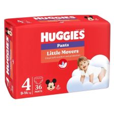 Бебешки пелени гащички HUGGIES Little Movers 4, 9-14 кг, 36 броя