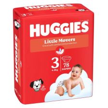 Бебешки пелени HUGGIES Little Movers 3, 4-9 кг, 78 броя