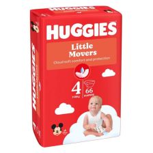 Бебешки пелени HUGGIES Little Movers 4, 7-18 kг, 66 броя