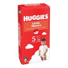 Бебешки пелени HUGGIES Little Movers 5, 11-25 кг, 58 броя