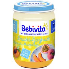 Бебешки плодов дует Bebivita йогурт, праскова и маракуя 190гр.
