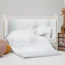 Бебешки спален комплект Bebetto с обиколник, Зелен, 60X120, U505