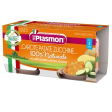 Бебешко пюре Plasmon моркови с картофи и тиквички 4+м 2х80гр.