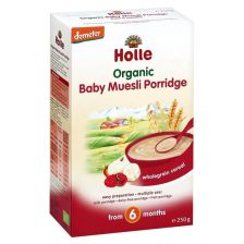 Био безмлечна каша Holle с мюсли с плодове 6+м 250гр.