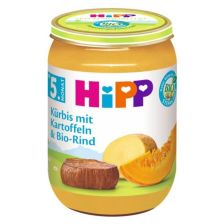 Био пюре Hipp картофи с тиква и телешко, 5+ мес. 190 гр.
