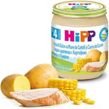 БИО пюре Hipp Сладка царевица с картофено пюре и пуешко месо 125гр.