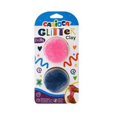 Блестящ моделин CARIOCA Glitter, Розов и Син