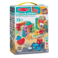 Дървен конструктор Melissa & Doug Blockables Town Snap And Play, 73 ч.