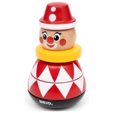 Детска играчка пирамида за нареждане Brio Magnetic Stacking Clown, дървена