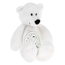 Детска нощна лампа Raya Toys Бяло мече, с проектор и звуци