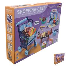 Детска пазарска количка с мини кухня и барбекю Raya Toys с аксесоари, 58 части