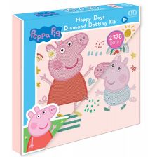 Детски диамантен гоблен Diamond Dotz Peppa Pig-Happy days, с рамка