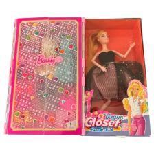 Детски комплект кукла с гардероб Raya Toys, със светлини и аксесоари
