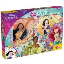 Детски пъзел Lisciani Disney Princess, двулицев за оцветяване 24 части