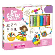 Детски творчески комплект Raya Toys Кристални висулки за принцеси, с бои и диаманти