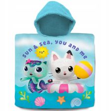Детско пончо за плаж и баня Kids Licensing Gabby`s Dollhouse 60x120 см.