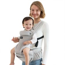 Ергономична раница 2 в 1 Momcozy Move2Fit, 0-36 месеца, Air Mesh Grey