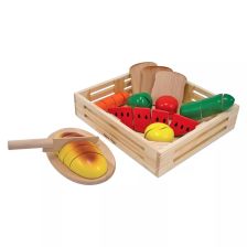 Игрален дървен комплект Melissa and Doug Храна за рязане с нож и дъска 0487