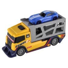 Детски камион автовоз Raya Toys Жълт с количка
