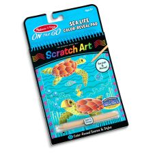 Книжка за рисуване чрез изтриване Melissa & Doug On the Go Scratch Art Морски създания и подводни сцени, 9149